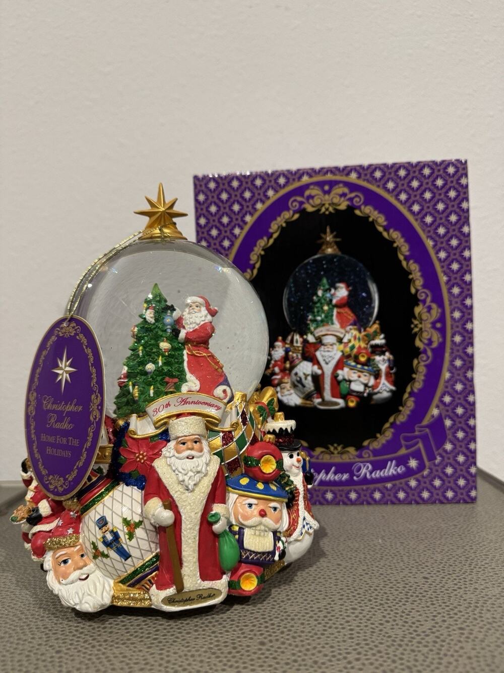 Christopher Radko Christmas Home For The Holidays 30th Snowglobe Musical